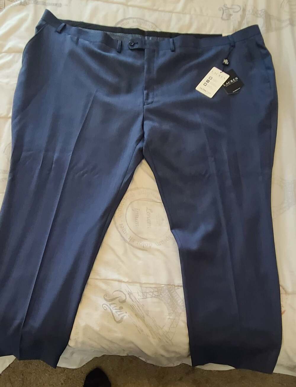 Ralph Lauren Suit Trouser Pants Slacks Size 56W x 30L Navy Blue Classic Fit Ultr